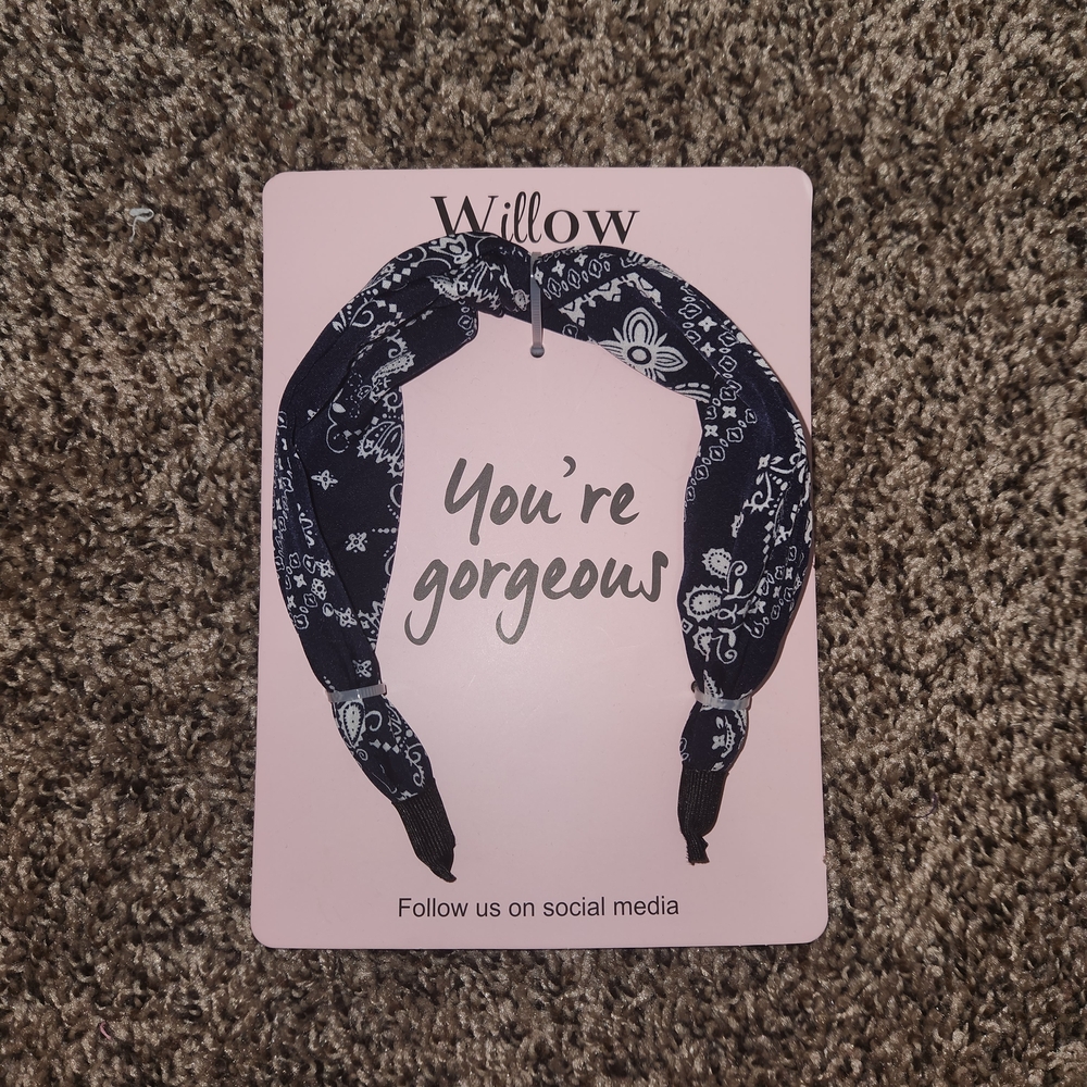 Willow boutique western paisley blue print headband